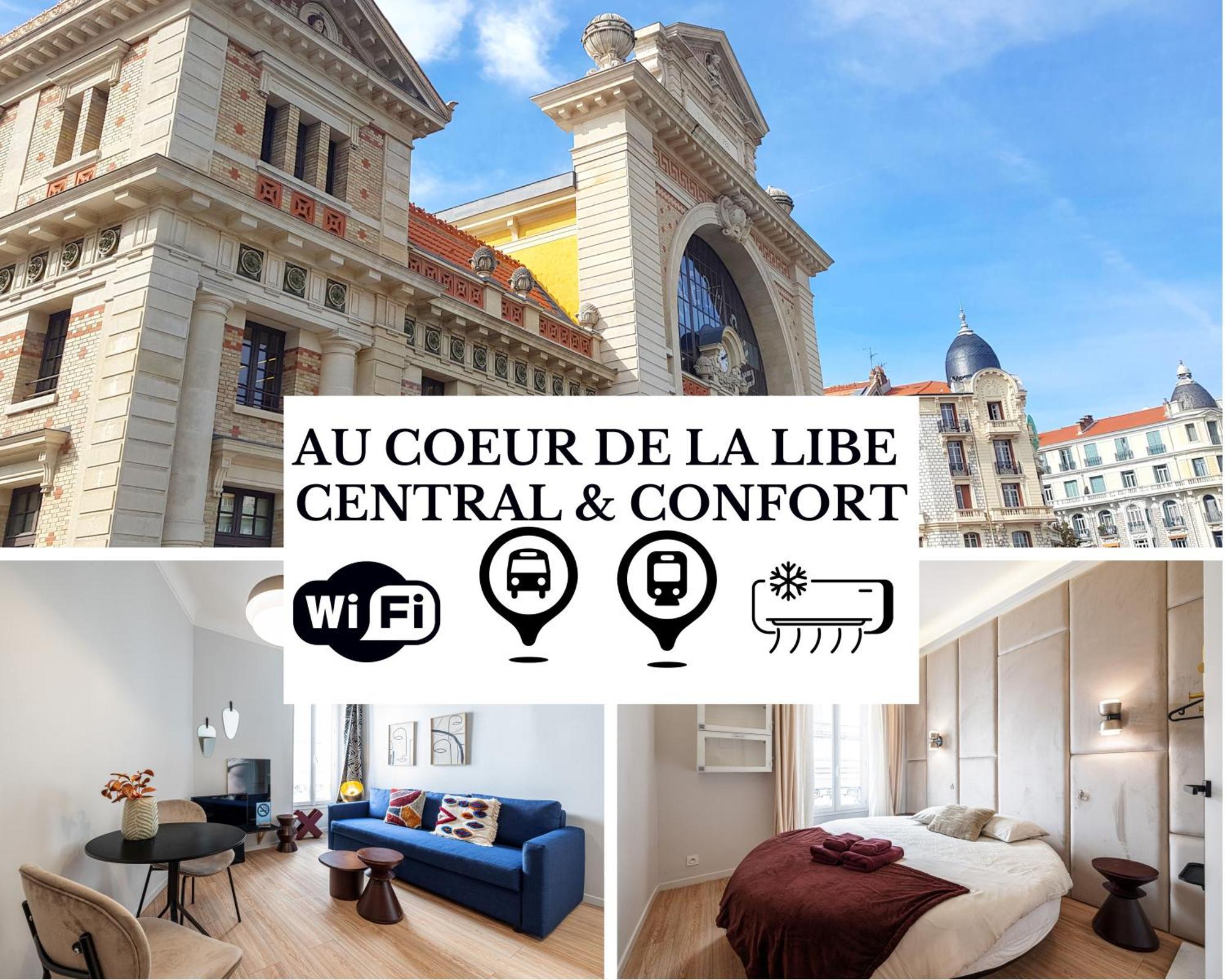 Au Coeur De La Libe - Ac - Central - Pres Tram Et Supermarches - Lit Xxl Nice Ngoại thất bức ảnh